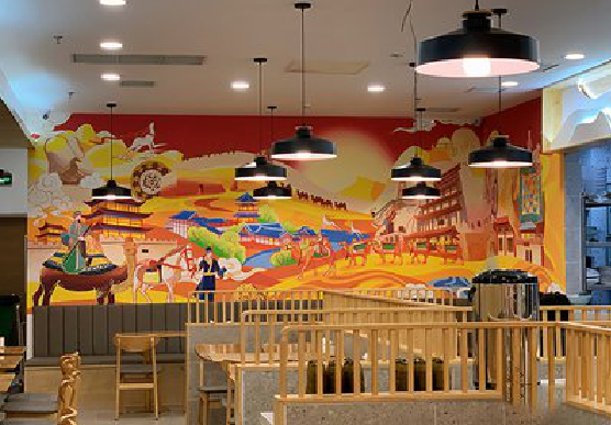 沐川商业空间彩绘介绍。