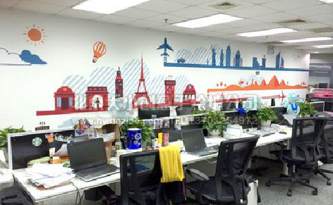 沐川教你设计办公室墙绘的方法。