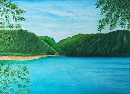 沐川在墙绘中，如何绘画绿水青山？